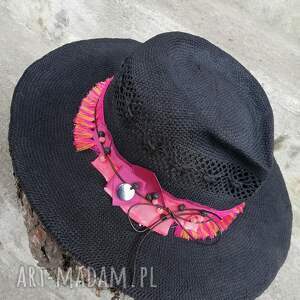 letni kapelusz fedora, czarny