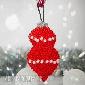 dekoracje świąteczne nietypowa bombka choinkowa - czerwona ozdoba na choinkę