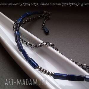 handmade kobaltowa subtelność bransoletka z lapisu lazuli i srebra