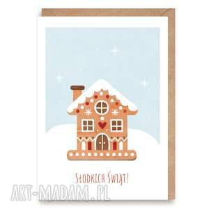 kartka bożonarodzeniowa domek z piernika - cardie, świąteczne, święta
