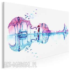 obraz na płótnie - gitara para kolorowy - 120x80 - VAKU DSGN obrazy