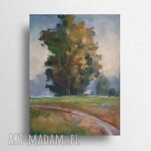 drzewo-praca pastelami suchymi, pastele suche, rysunek, pejzaż