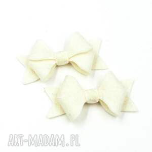 spinki do włosów kremowe kokardki dla dziewczynki, prezent
