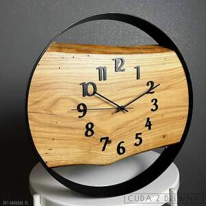 ręcznie wykonane zegary nowoczesny drewniany zegar ścienny | średnica 35 cm | 100%
