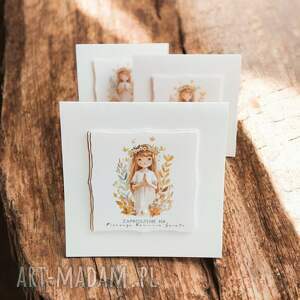 Zaproszenie - I komunia Święta - z grafiką dziewczynki