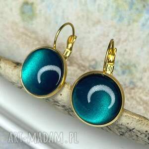 pozłacane kolczyki w odcieniu morza nevra e13/17