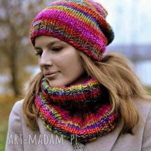 wielobarwna czapka - The Wool Art dodatki