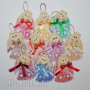 kolorowe tulipanki aniołki, dekoracja prezent, chrzciny komunia