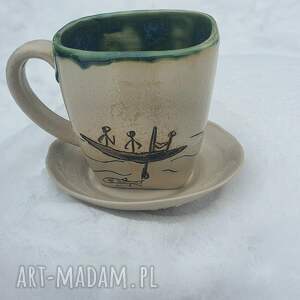 kubki kubek dla miłośnika sportów wodnych z talerzykiem kawa herbata, prezent