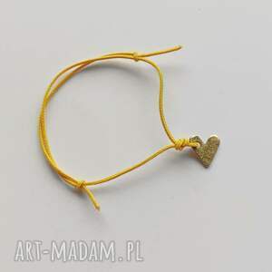 serduszko bransoletka, serce, mosiądz, sznurek