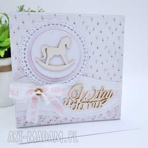kartka gratulacyjna z okazji narodzin - witaj w domu, scrapbooking, rękodzieło