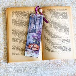 zakładka do książki - lisek i labrador drewniana, jesień