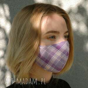 maseczka profilowana w kratkę fioletową - BARSKA dodatki