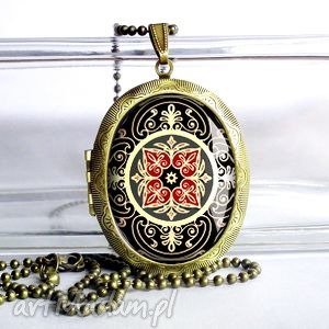 handmade naszyjniki medalion otwierany sekretnik: ornament orientalny
