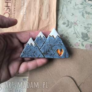 szczyty górskie ceramika góry, magnes serce