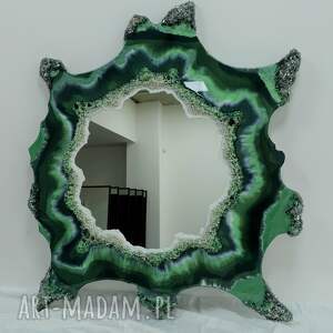 lustro zielony agat z żywicy epoksydowej, żywica epoksydowa, geode epoxy