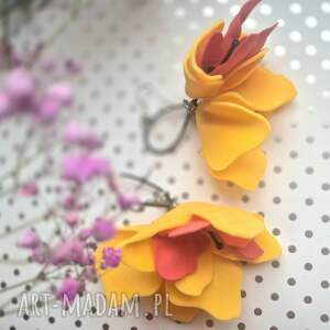 kolczyki kwiaty lekkie duze,niezwykle okazałe,zwracające uwagę folk