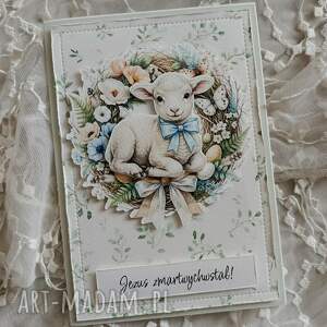 pomysł na świąteczne prezenty Kartka wielkanocna z barankiem 2