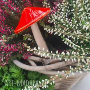 grzybek ceramiczny, prezent, ozdoba, doniczka, dodatek