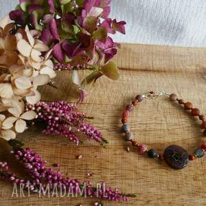 Bransoletka z agatu i piasku pustyni handmade