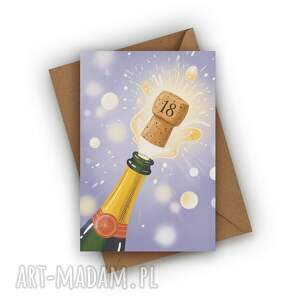 Prezent KARTKA URODZINOWA NA OSIEMNASTKĘ - SZAMPAN