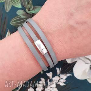 MAGNETOOS TRIPLE GRAY, skórzana bransoletka