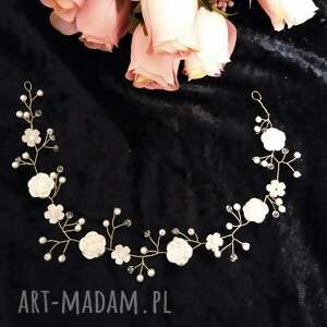 Wianuszek, ozdoba na włosy, biżuteria na pereł