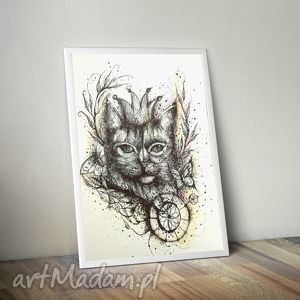 Rysunek kot królowa, grafika, dom, dodatek