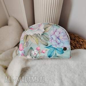 kosmetyczka podręczna z weluru w kwiaty