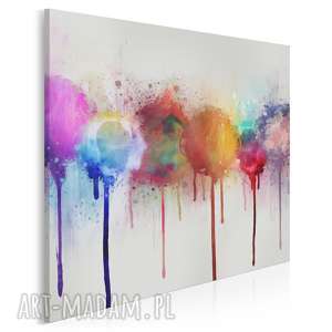 obraz na płótnie - abstrakcja kolory w kwadracie 80x80 cm 66102