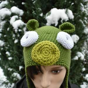 zimowa czapka lucky hat w góry ręcznie robiona, wełniana czapka