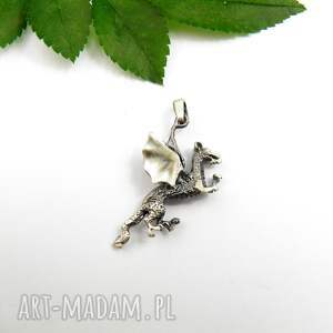 Prezent - Smok wawelski szary, wisiorek srebrny