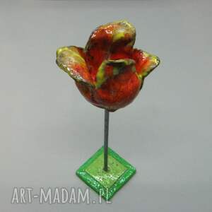 handmade ceramika świecznik tulipan