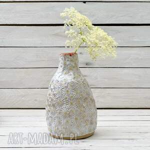 wazon butelka w stokrotki, wazonw kwiaty, prezent na ślub dla kobiety