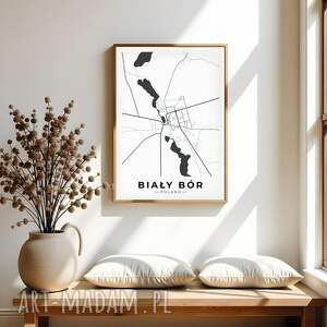 plakat mapa biały bór - format 40x50 cm