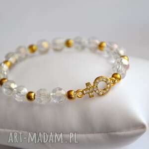 cyrkoniowy łącznik w przezroczytych kryształach elegancka, nowość, prezent