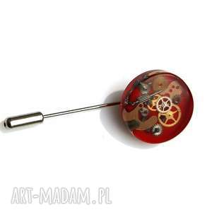 handmade męska pin - mechanical red