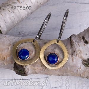 lapis lazuli w miedzi kolczyki a124