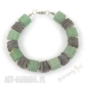 bransoletka z awenturynem, muszla tęczowa niej biżuteria