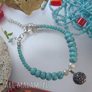 Howlity w Turkusie bra21 25, bransoletka turkus unikat