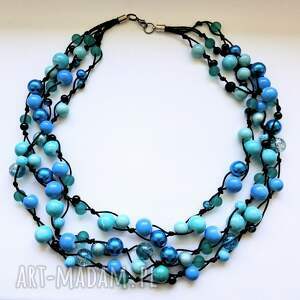 korale naszyjnik niebieski grad naszyjnik koraliki, sznurek, boho