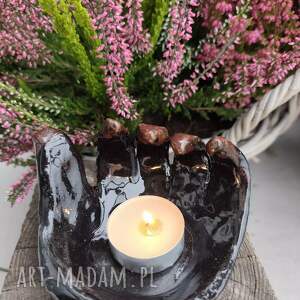 Ceramiczna dłoń na świecę - halloweenowa dekoracja handmade