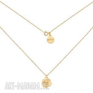 złoty naszyjnik z różą, różyczka