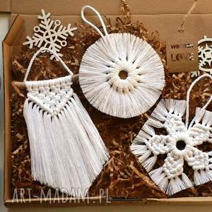 3 x zawieszka makrama - Wooden Love dekoracje świąteczne