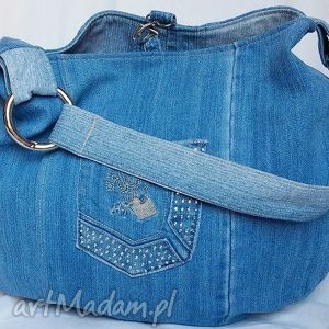 gabiell torebka blu jeans tkanina, recykling, kółka modna
