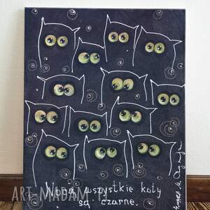 Prezent Nocą wszystkie koty są czarne. Giclee, noc