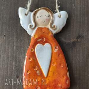 anioł ceramiczny, prezent, zawieszka