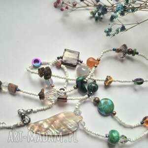 Naszyjnik minerały, koraliki, toho, całkowita długość 110cm, mozna go