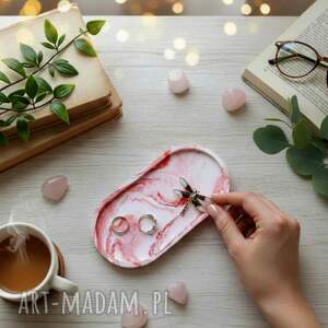 Prezent Podstawka owalna na biżuterię dekoracja z gipsu GP52