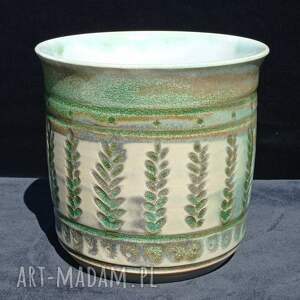 ręcznie wykonane ceramika doniczka ceramiczna zielona duża